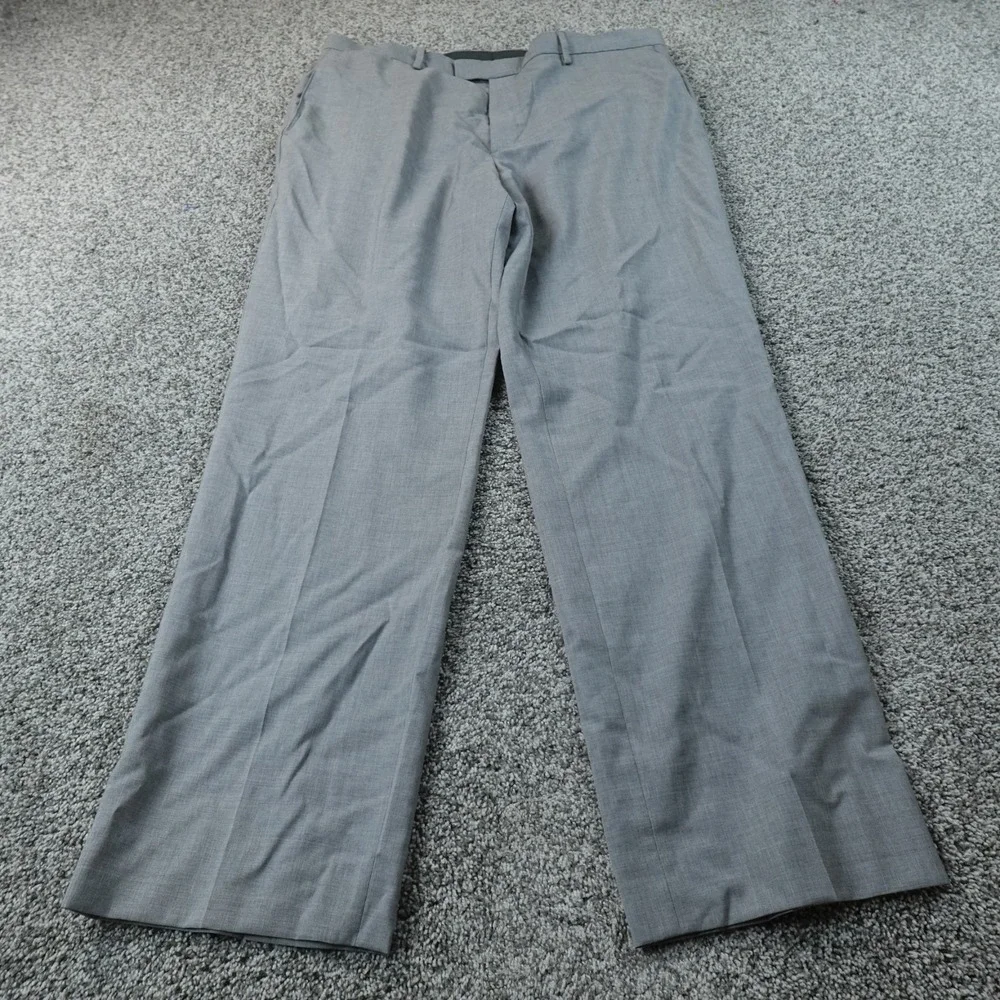 Banana Republic Pants Mens 38X32 Gray Wool Slim Dress Slacks Trouser Flat Front